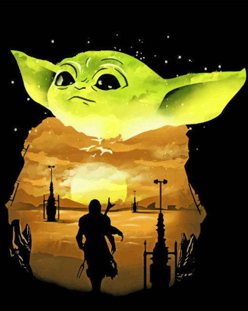 mandalorian baby yoda Art paint by number