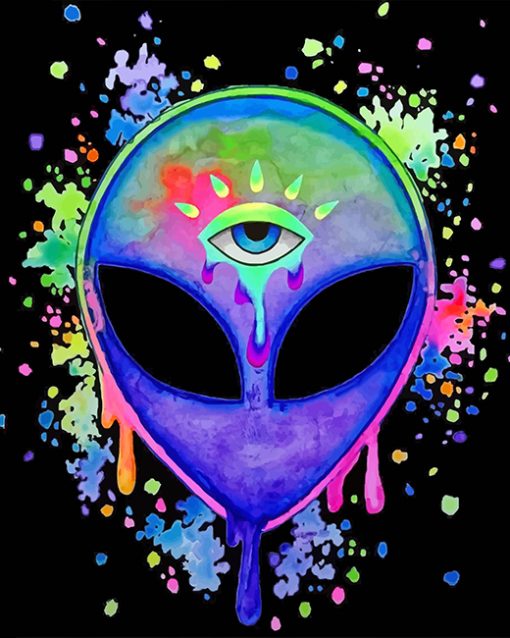 Trippy Alien paint by number