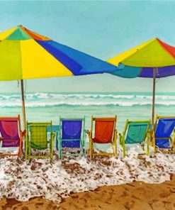 Colorful Sunloungers Paint by numbers