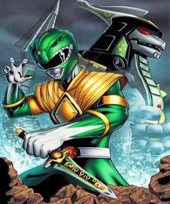 green-power-ranger-paint-by-numbers