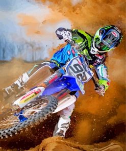 Dirt Bike Driver paint by number