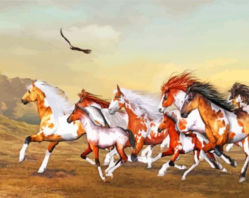 Wild Horses Herd Paint by numbers