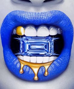 blue-lips-with-grill-paint-by-number