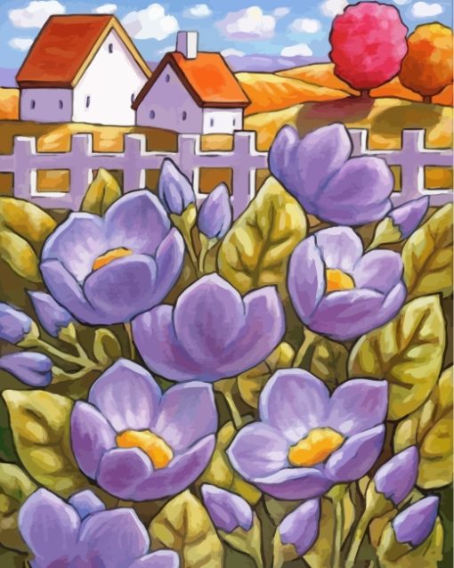 purple-flowers-paint-by-numbers