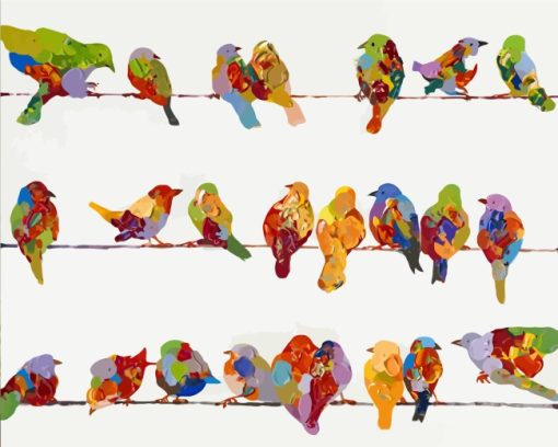 Birds On A Wire Art Paint by numbers