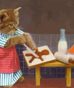 Cute Kitten Cooking Paint by numbers