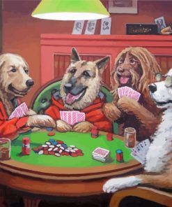 Dogs Playing Cards Paint by numbers