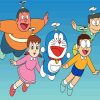 Doraemon Characters Flying Paint by numbers