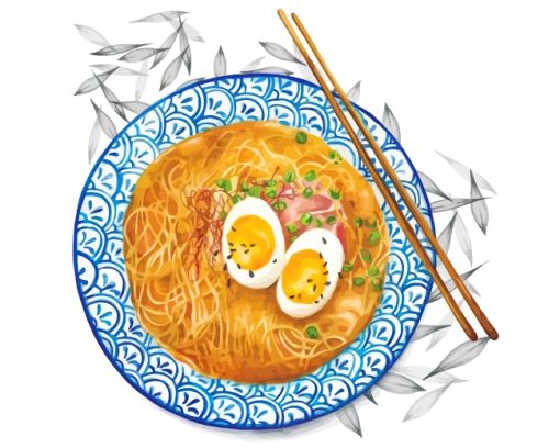 Ramen Noodles Plat Paint by numbers