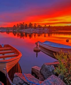 Sweden-Sunrises-Boat-paint-by-number