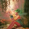 Fairy With A Green Hair Paint by numbers