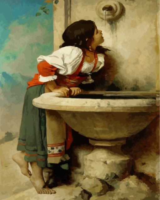 leon-bonnat-roman-girl-at-a-fountain-paint-by-numbers