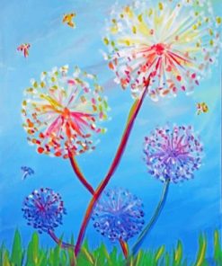 Colorful Dandelions paint by numbers