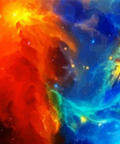 Blue And Red Galaxy paint by number