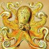 Golden Octopus Art paint by number