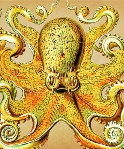 Golden Octopus Art paint by number