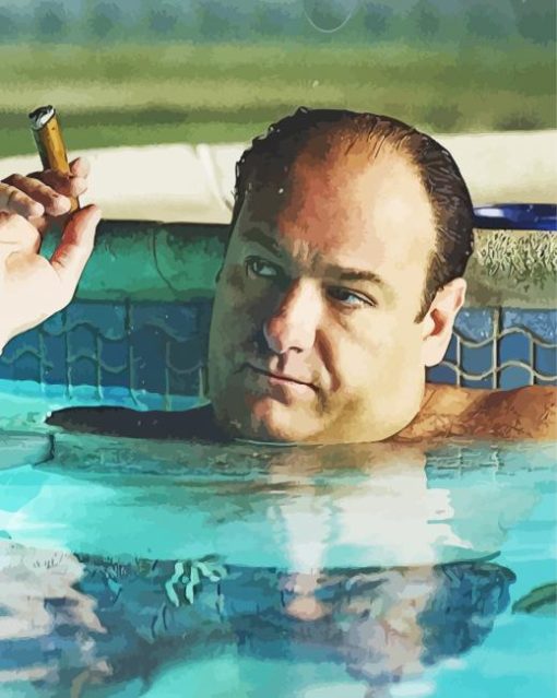 James Gandolfini Smoking paint by number