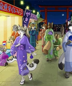 Japanese Festival Scene paint by number