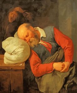 Old Man Sleeping paint by number