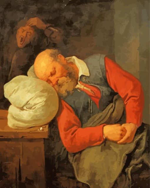 Old Man Sleeping paint by number