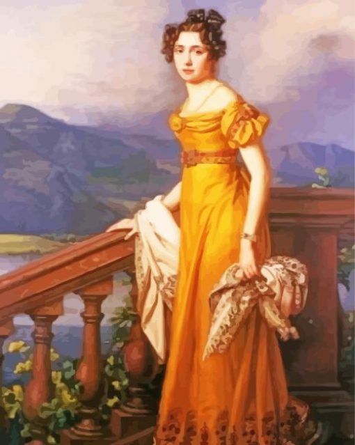 Regency Era Gown paint by number