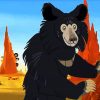 Sloth Bear Cartoon paint by number