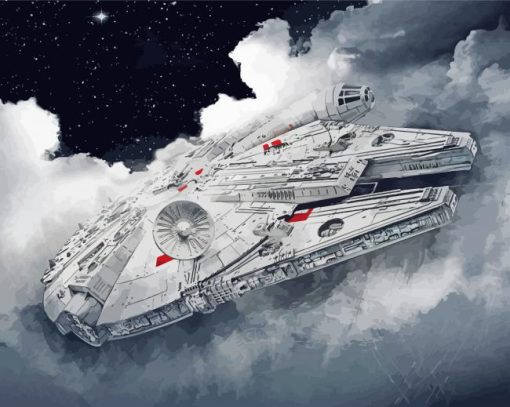 White Millennial Falcon paint by number