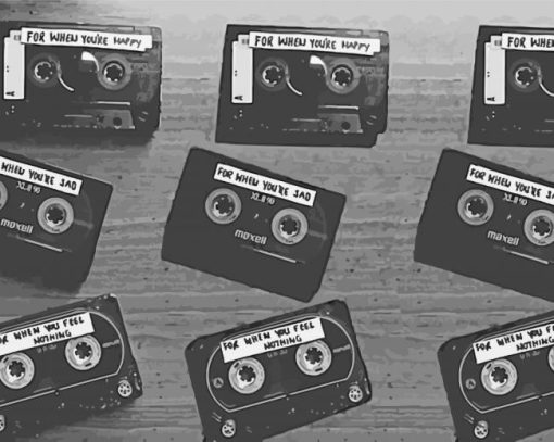 Cassette Tape Monochrome paint by number