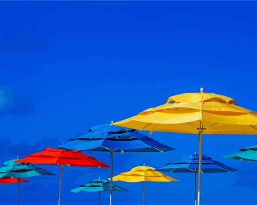 Colorful Beach Umbrella paint by number