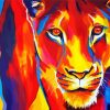 Colorful Lioness paint by number