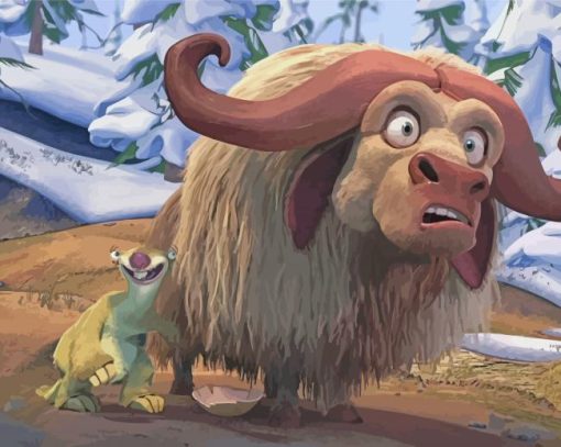 Ice Age Musk Ox paint by number