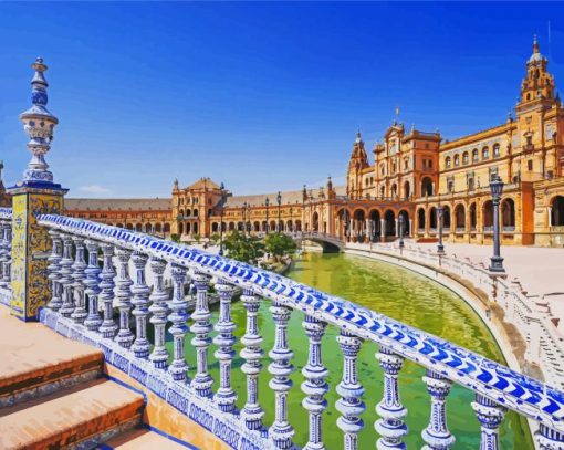 Plaza De España Andulucia paint by number