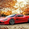 Red Sport Aston Martin Car paint by number