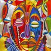 Abstract African Faces paint by number