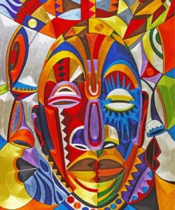 Abstract African Faces paint by number