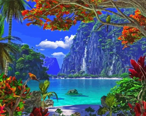 Paradise Landscape paint by number