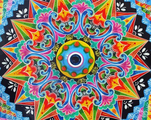 Aesthetic Costa Rican Ox Cart Wheel paint by number