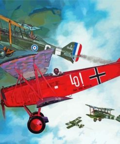 Aircraft Dogfight paint by number