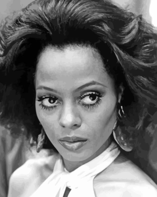 Black And White Diana Ross paint by number