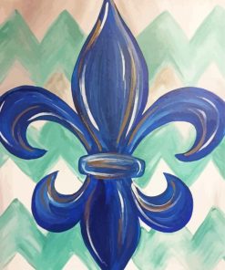 Blue Fleur De Lis paint by number