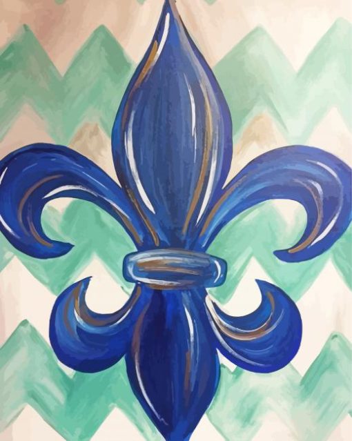 Blue Fleur De Lis paint by number