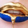 Blue Gold Lips paint by number