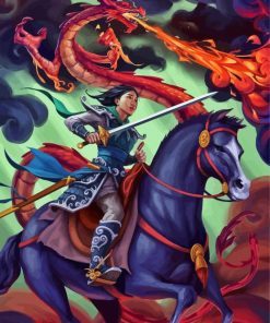 Disney Mulan Mushu Dragon paint by number