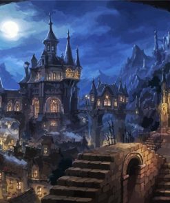 Dark Fantasy Castle paint by number