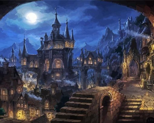 Dark Fantasy Castle paint by number