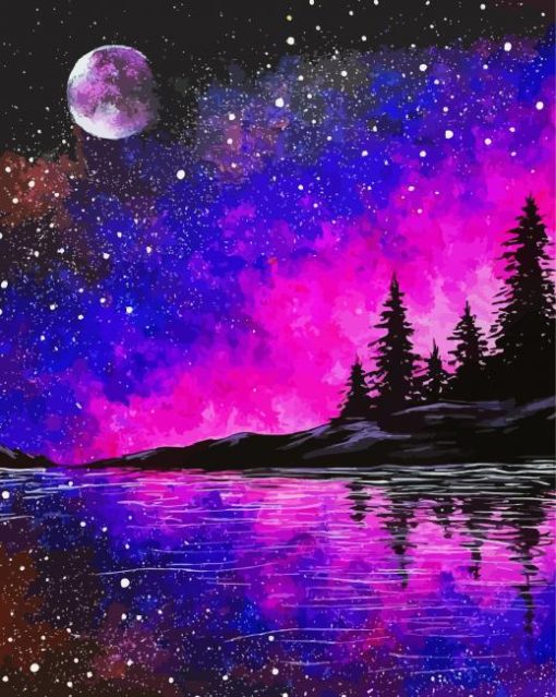 Galaxy Lake Art paint by number