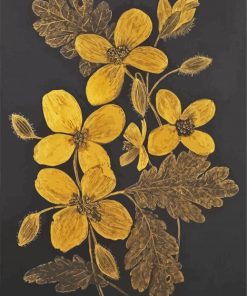 Golden Flowers paint by number