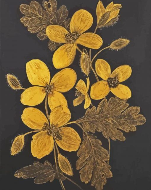 Golden Flowers paint by number