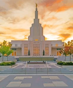 Idaho Falls Temple In The USA paint by number