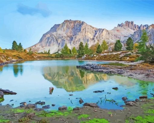 Lago Limides Cortina paint by number